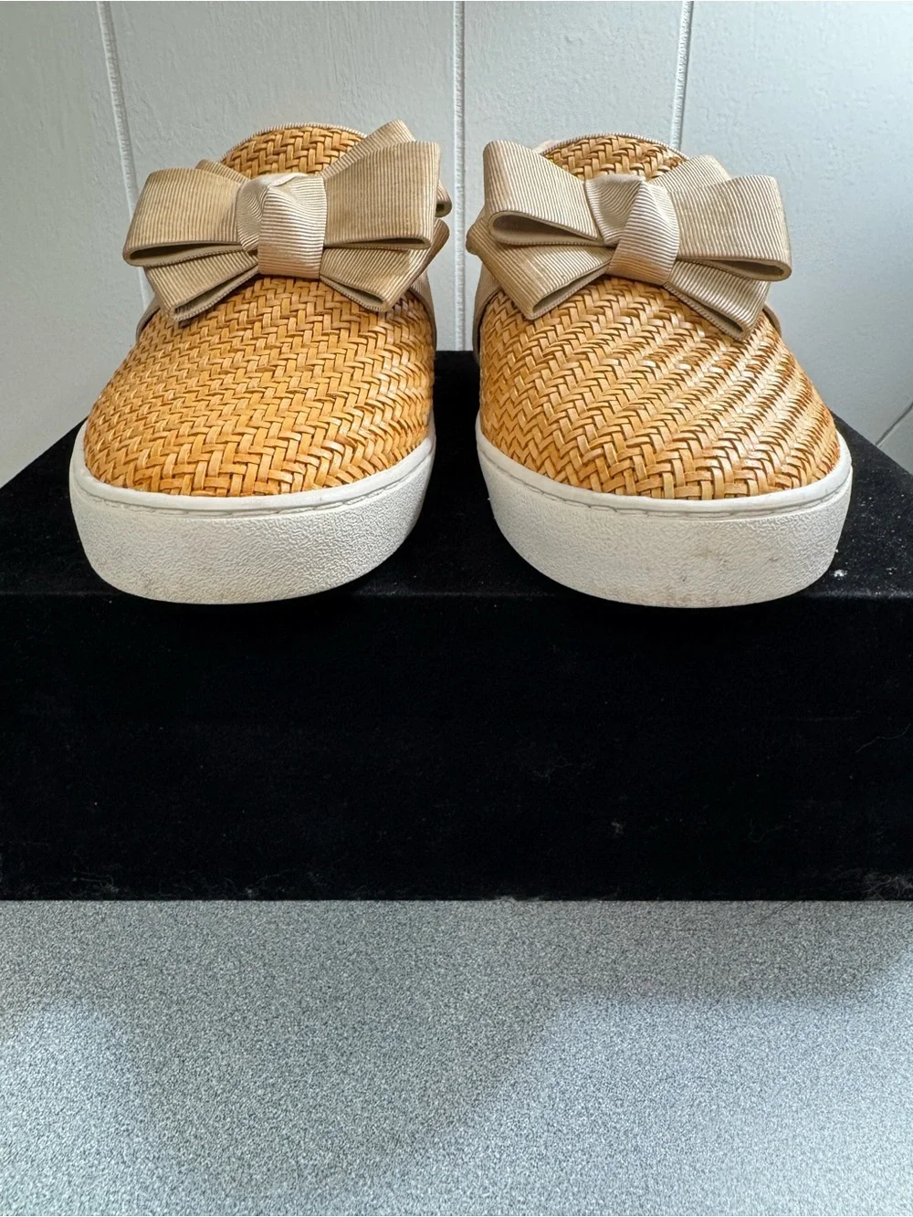 Michael Kors Collection Val Woven Bow Slip-On Sneaker
